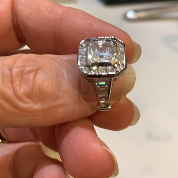 Sterling Silver Cz lots of stones very realistic - Picture 4 of 5